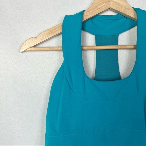 Lululemon Scoop Neck Luon Athletic Tank Top Surge Teal Blue 8 - Picture 5 of 6